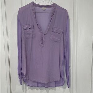 Aritzia LS lilac blouse silk